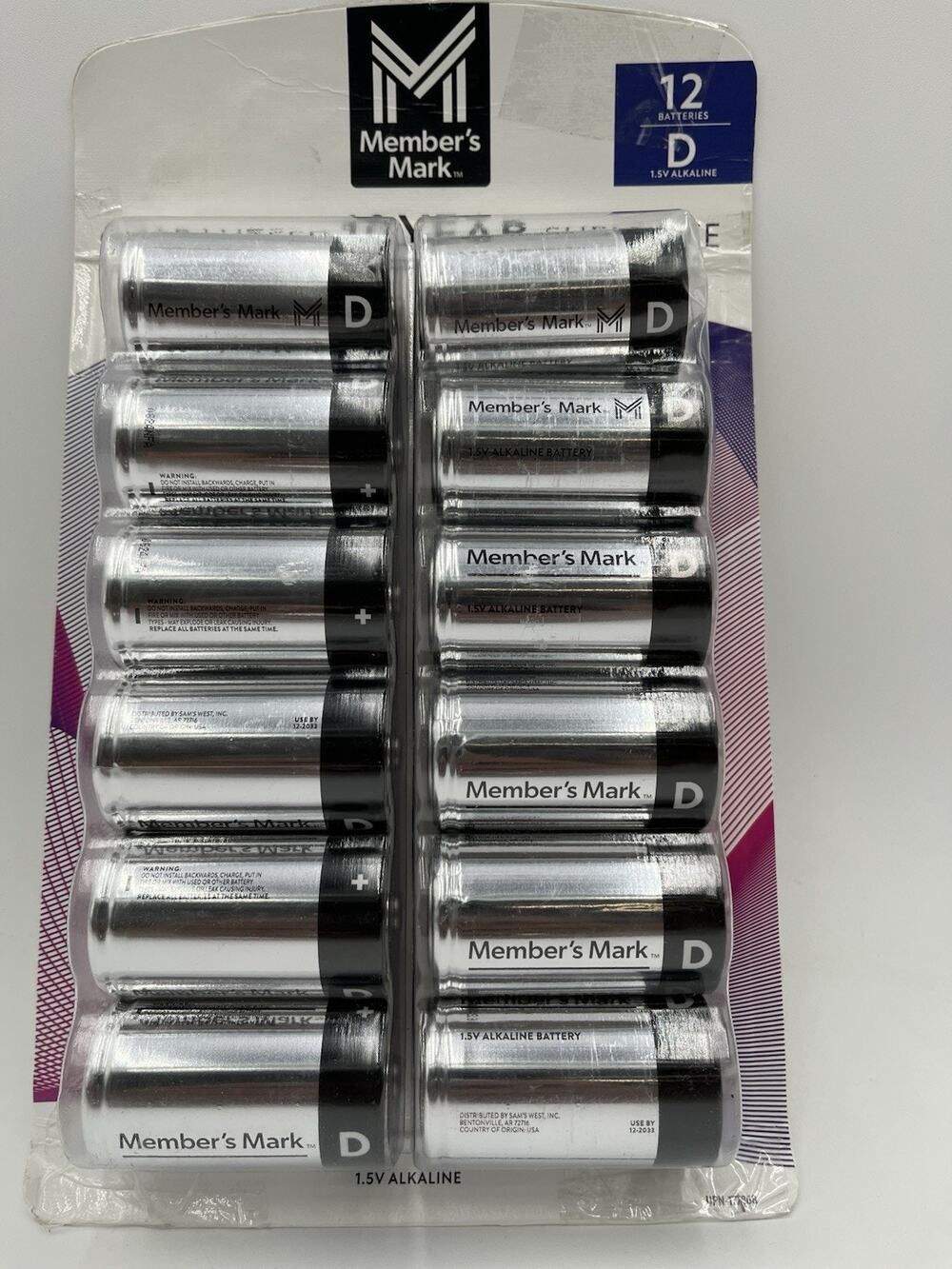 Members Mark Alkaline D Batteries (12 Pack)